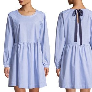 Ribbon-Tie Long-Sleeve Cotton poplin Shirtdress